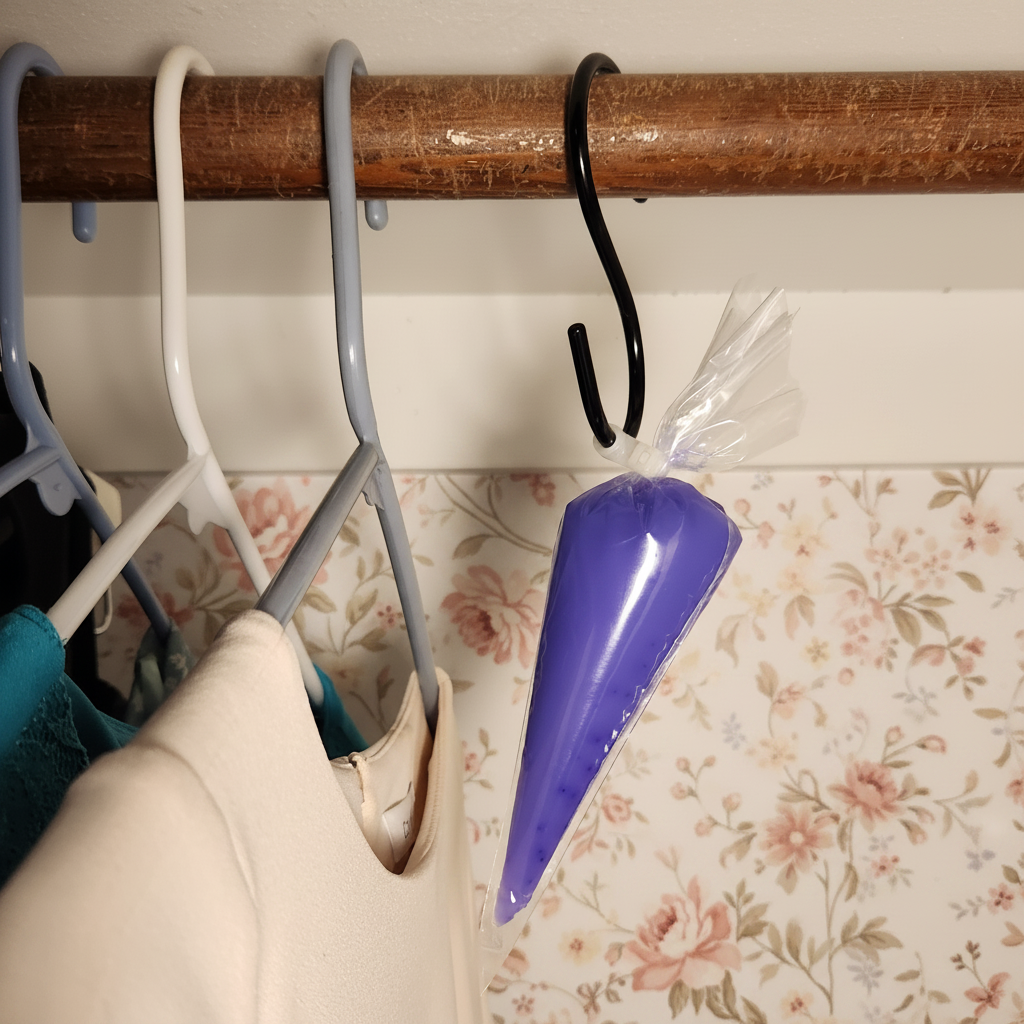 Closet sachet with feminine wallpaper